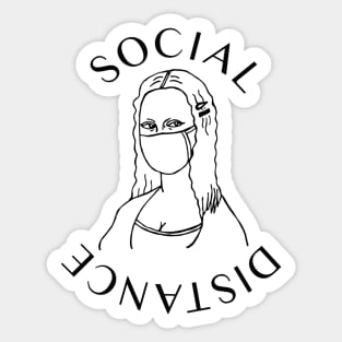 Mona Lisa Social Distance Sticker